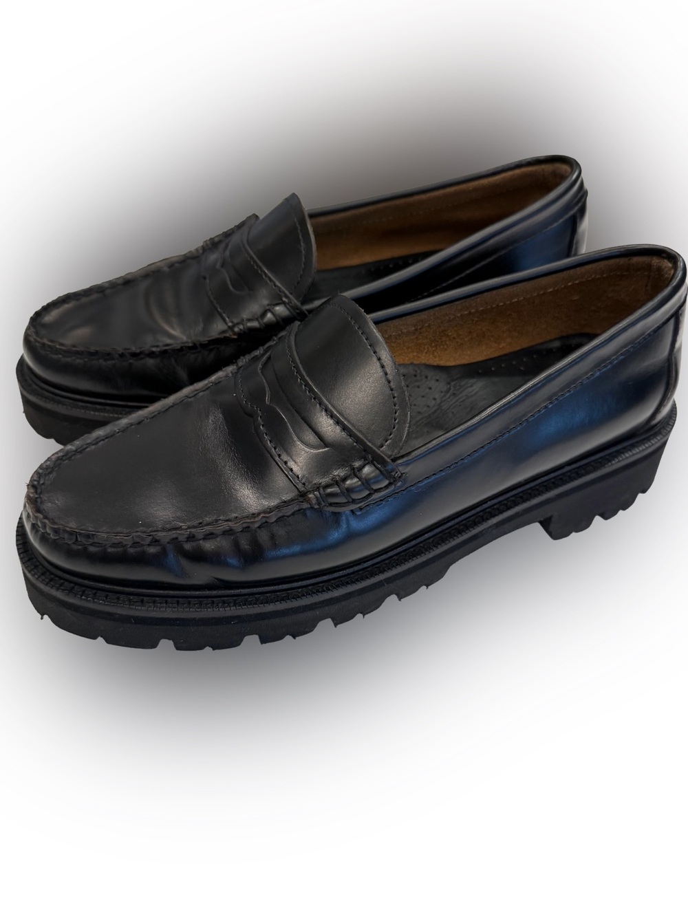 G. H. Bass & Co. Weejuns Whitney Women’s Black Loafers Super Lug Sz 10 EUC